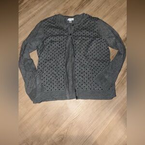 Croft & Barrow Charcoal Perforated Women's Cardigan